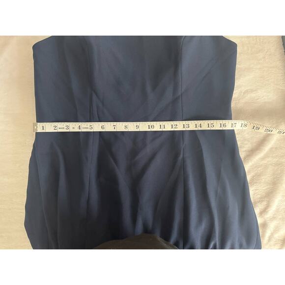 NWT Dessy Collection Diamond Cutout Back Trumpet Gown Midnight Navy Sz 16 - Picture 10 of 11